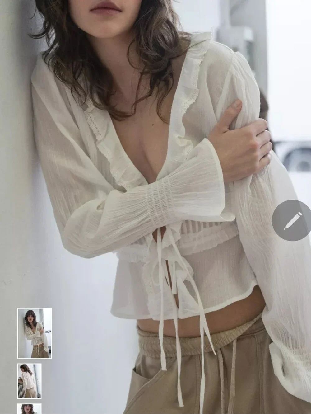 Zara sheer white